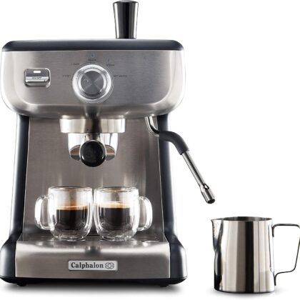 Calphalon BVCLECMP1 Temp iQ Espresso Machine with Steam Wand, Stainless Style:Temp iQ