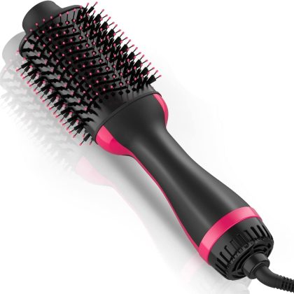 Hair Dryer Brush, Blow Dryer Brush, 4 in 1 Hot Air Brush, One Step Hair Dryer & Styler Volumizer with Enhanced Titanium Barrel, Brush Blow Dryer for… Color:Red