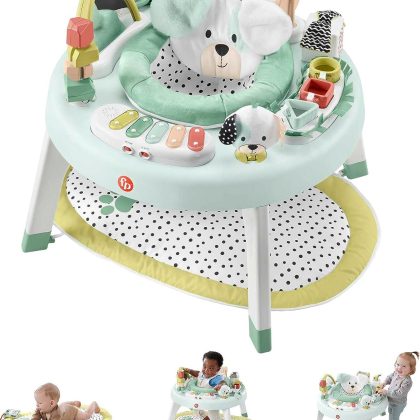 Fisher-Price Baby To Toddler Toy 3-In-1 Snugapuppy Activity Center and Play Table with Lights Sounds and Developmental Activities Style:Puppy Configuration:Activity Center