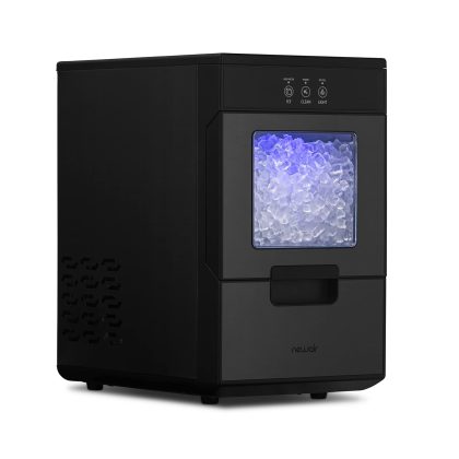 Newair 44lb. Nugget Countertop Ice Maker with Self-Cleaning Function, Refillable Water Tank, Perfect for Kitchens, Offices, Home Coffee Bars, and More Style:44 lbs (Black Stainless Steel)