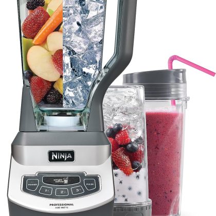 Ninja BL660 Professional Compact Smoothie & Food Processing Blender, 1100-Watts, 3 Functions -for Frozen Drinks, Smoothies, Sauces, & More, 72-oz.*… Style:1100 Watts with Single Serve